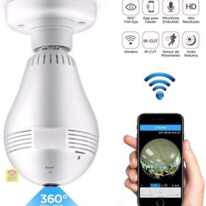 Lâmpada Led Câmera Segurança Panorâmica 360°